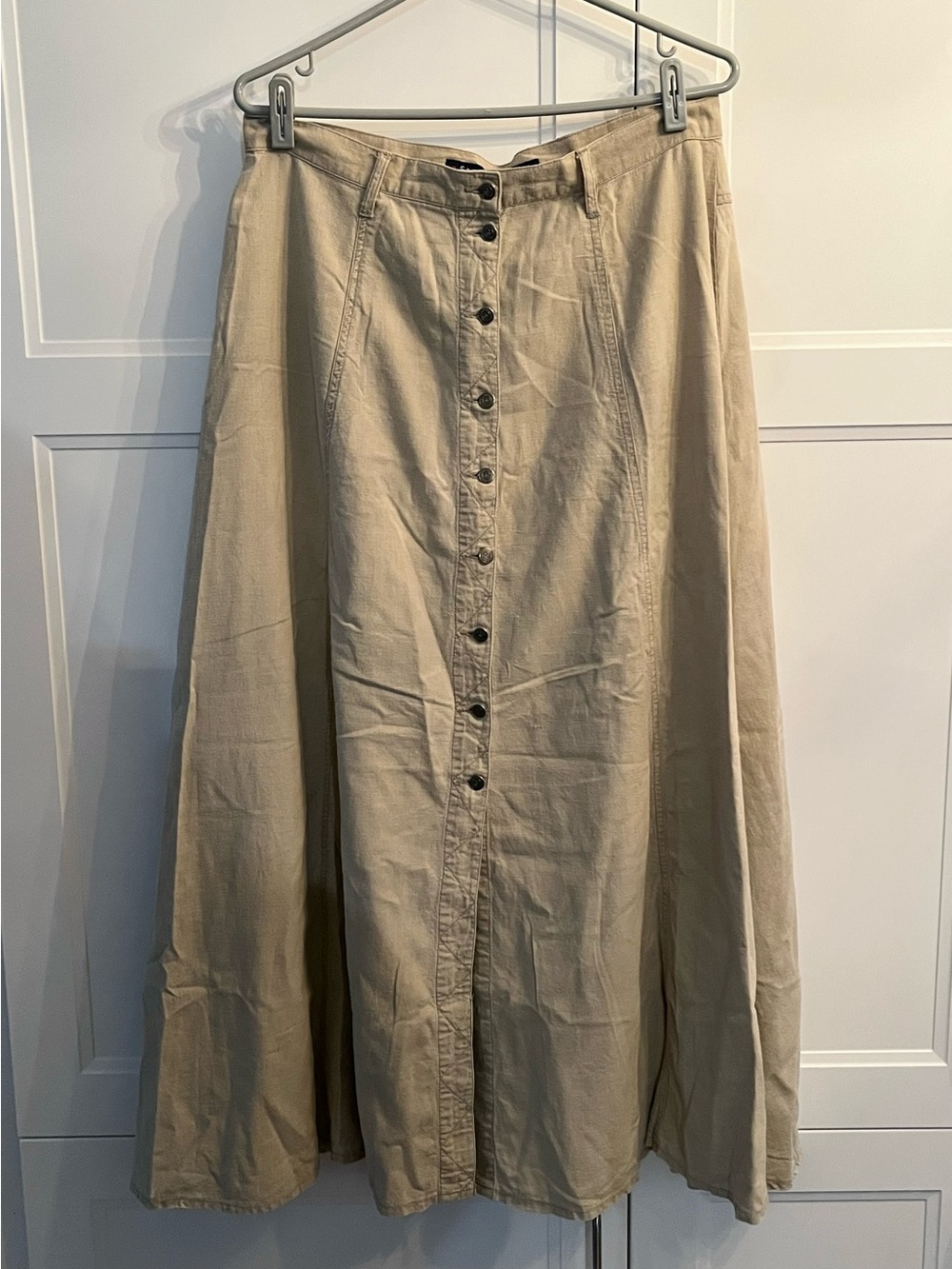 Vintage Santa Fe Front Button up Linen blend Maxi Skirt size 15